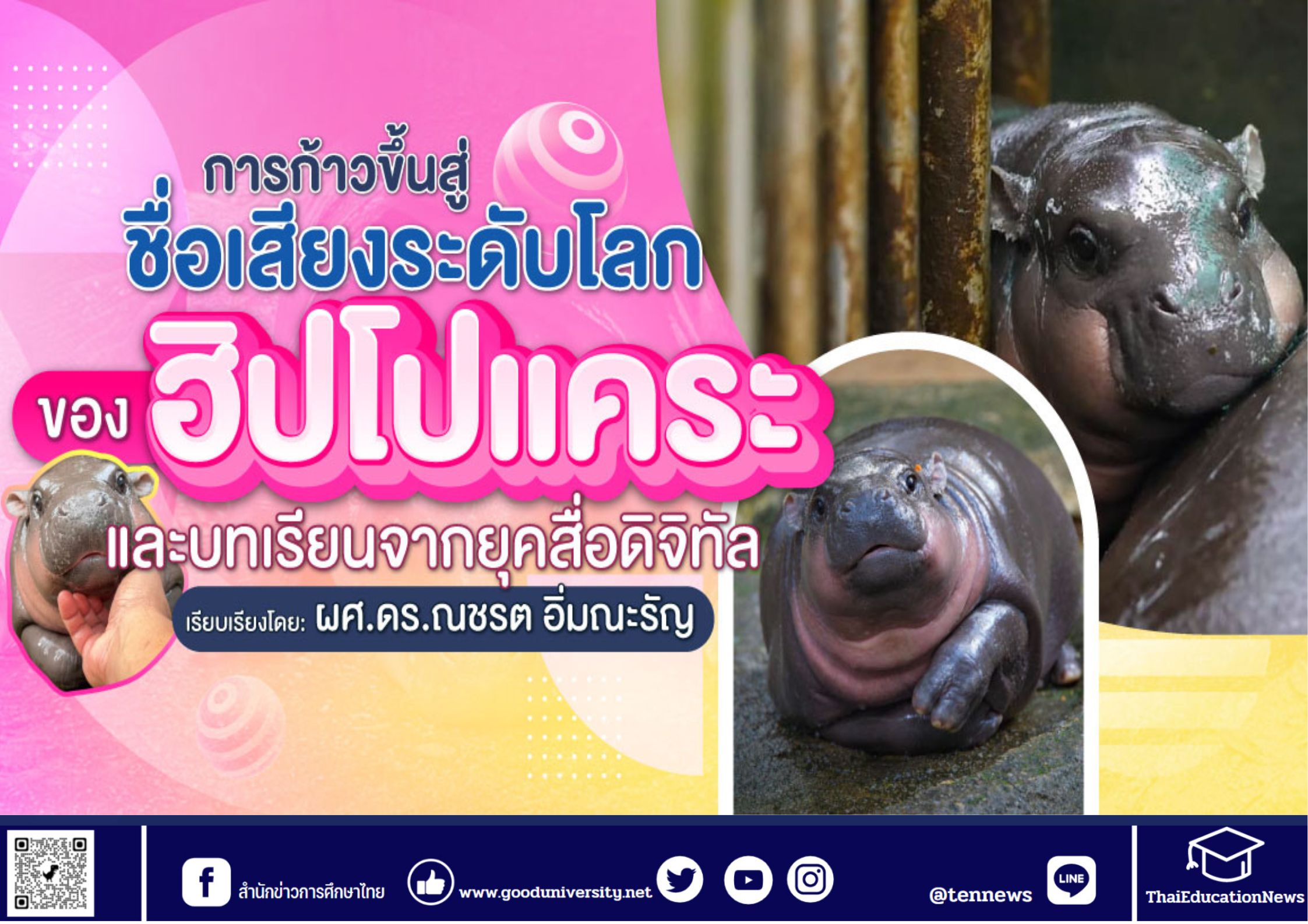 “หมูเด้ง” กับการก้าวขึ้นสู่ชื่อเสียงระดับโลกของฮิปโปแคระ และบทเรียนจากยุคสื่อดิจิทัล เรียบเรียงโดย: ผศ.ดร.ณชรต อิ่มณะรัญ ม.รังสิต
